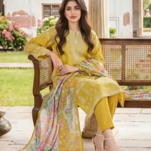2 Piece Stitched Printed Linen Suit