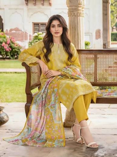 2 Piece Stitched Printed Linen Suit
